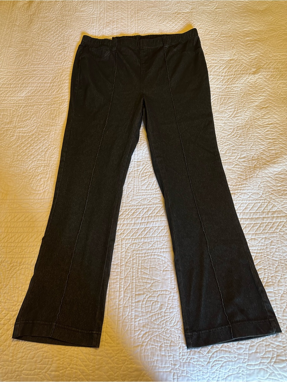 Serra Black and White Striped Knit Pants